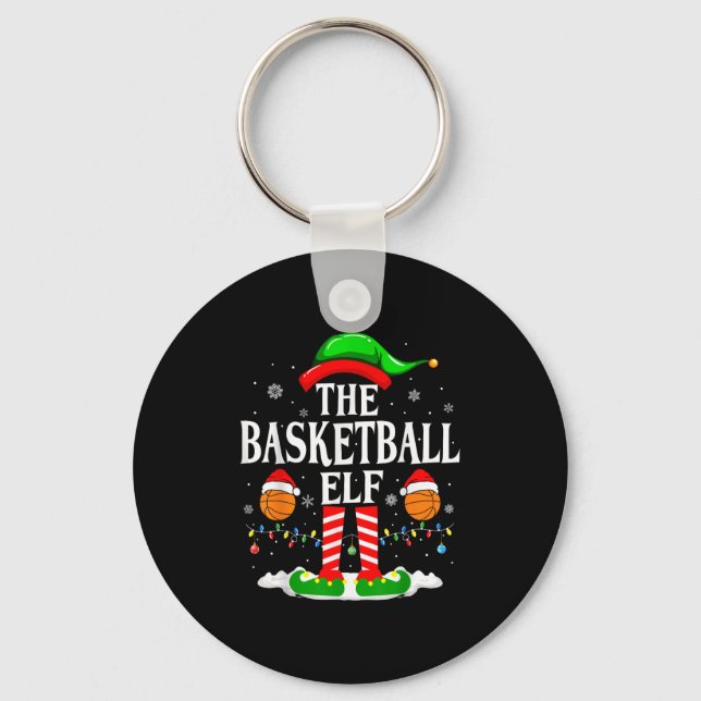 The Basketball Elf Bball Xmas Basketball Christmas Keychain (Front)