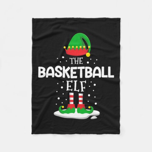 The Basketball Elf Christmas Family Matching Costu Fleece Blanket