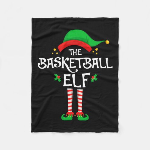 The Basketball Elf Christmas Family Matching Group Fleece Blanket