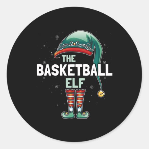 The Basketball Elf Christmas Family Matching Pajam Classic Round Sticker