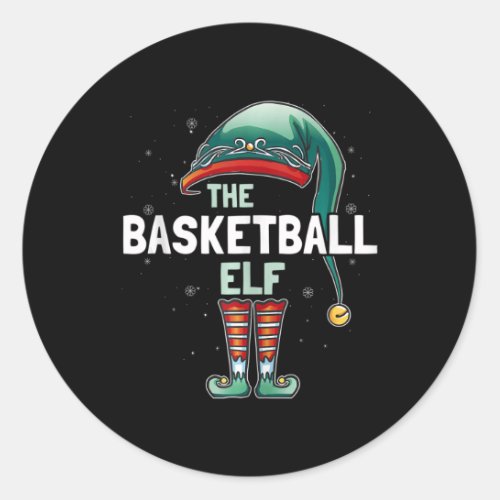 The Basketball Elf Christmas Family Matching Pajam Classic Round Sticker