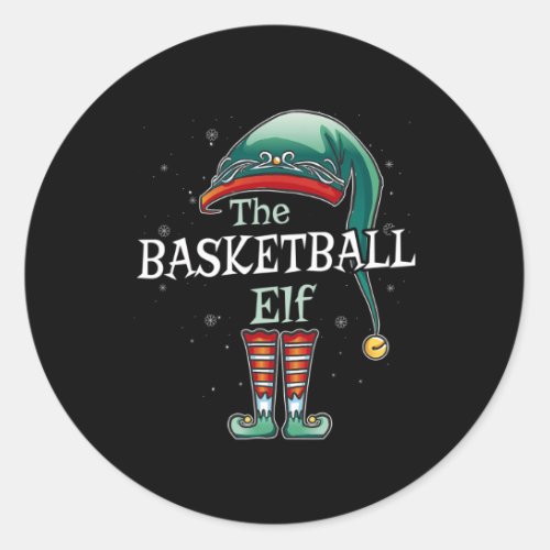 The Basketball Elf Christmas Family Matching Pajam Classic Round Sticker