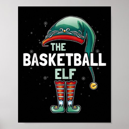 The Basketball Elf Christmas Family Matching Pajam Poster