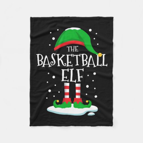 The Basketball Elf Christmas Family Matching Xmas  Fleece Blanket