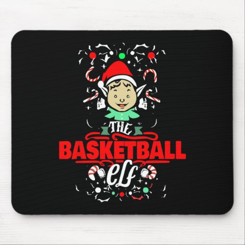 The Basketball Elf Christmas Funny Basketball Play Mouse Pad