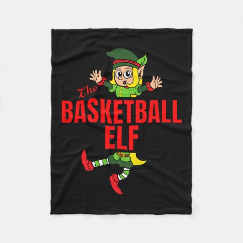 The Basketball Elf Christmas Outfit Matching Group Fleece Blanket