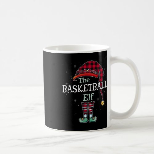 The Basketball Elf Christmas Red Buffalo Plaid Paj Coffee Mug