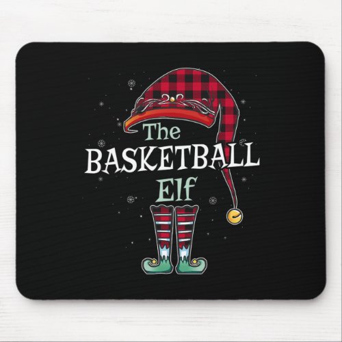 The Basketball Elf Christmas Red Buffalo Plaid Paj Mouse Pad