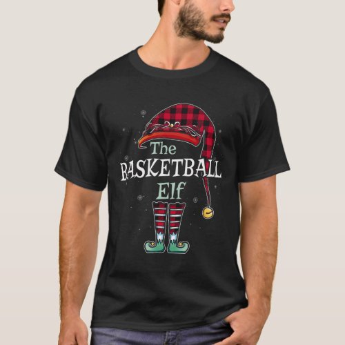 The Basketball Elf Christmas Red Buffalo Plaid Paj T_Shirt