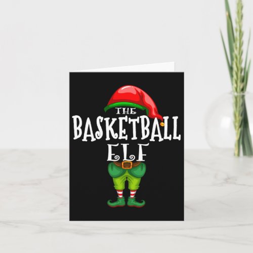 The Basketball Elf Family Matching Christmas Party Card