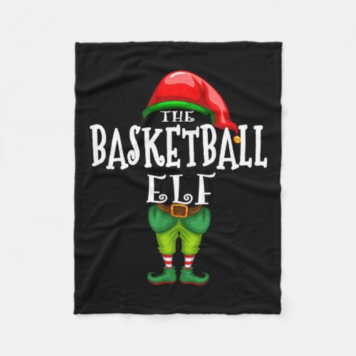 The Basketball Elf Family Matching Christmas Party Fleece Blanket