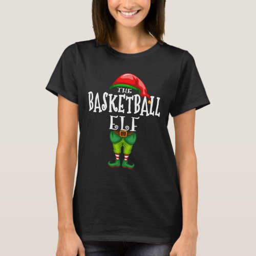 The Basketball Elf Family Matching Christmas Party T_Shirt