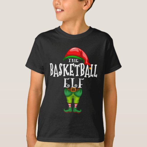 The Basketball Elf Family Matching Christmas Party T_Shirt