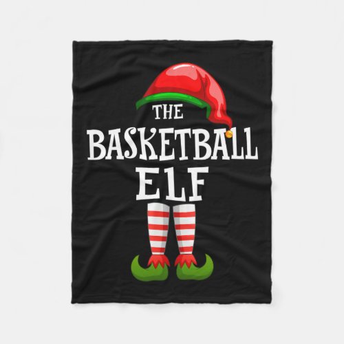 The Basketball Elf Family Matching Xmas Group Paja Fleece Blanket