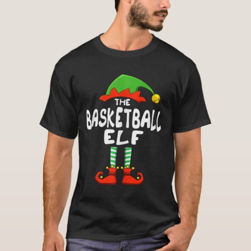 The Basketball Elf Funny Matching Family Christmas T_Shirt