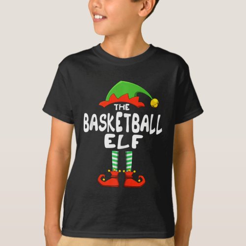 The Basketball Elf Funny Matching Family Christmas T_Shirt