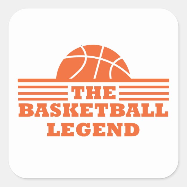 The basketball legend for coach square sticker (Front)