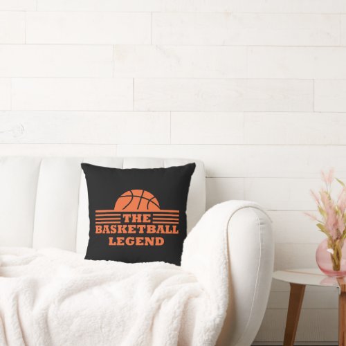 The basketball legend orange ball throw pillow