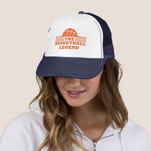 The basketball legend orange ball trucker hat