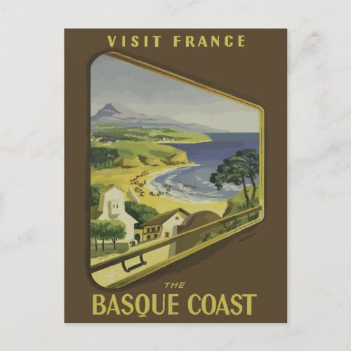 The Basque Coast France Vintage Travel Postcard