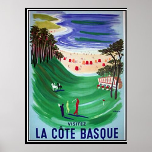 The Basque coast vintage poster