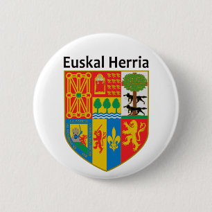 The Basque Country (Euskal Herria) coat of arms, Pinback Button