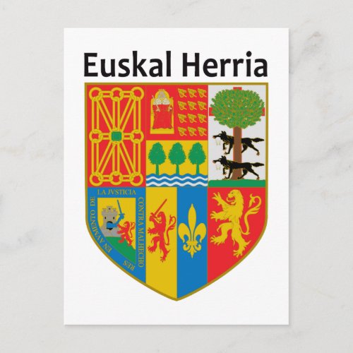 The Basque Country Euskal Herria coat of arms Postcard