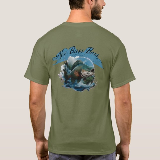 The Bass Boss Customizable Fishing T-Shirt (Back)