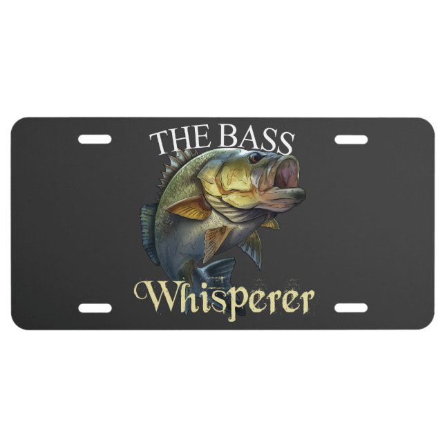 The Bass Whisperer Dark License Plate (Front)
