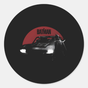 The Bat Batmobile Red Moon Classic Round Sticker