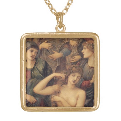 The Bath of Venus by Sir Edward Coley Burne_Jones Gold Plated Necklace