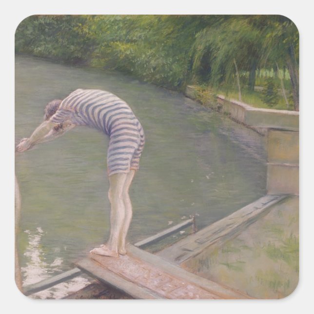 The Bather, or The Diver, 1877 Square Sticker (Front)