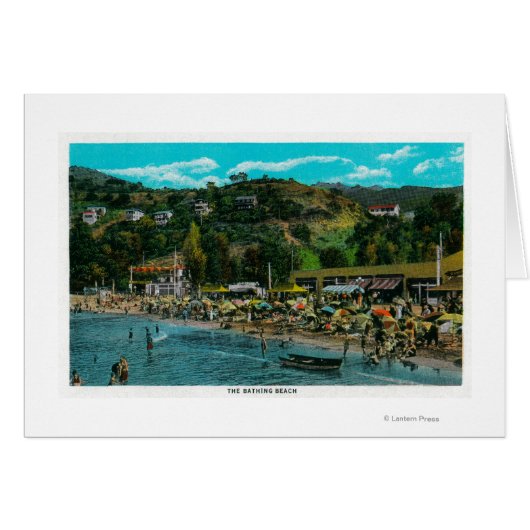 The Bathing Beach at Avalon, Catalina Island Cards (Front Horizontal)