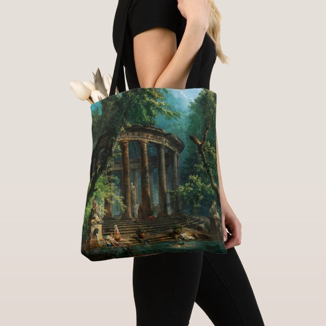 The Bathing Pool by Hubert Robert Tote Bag (Close Up)