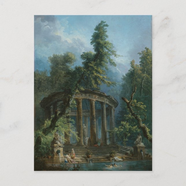 The Bathing Pool - Hubert Robert Postcard (Front)