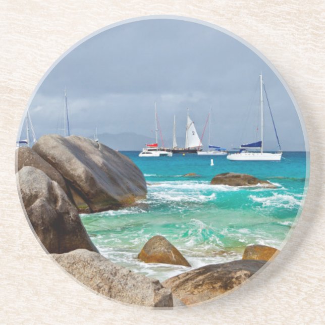 The Baths, Virgin Gorda, British Virgin Islands Sandstone Coaster (Front)