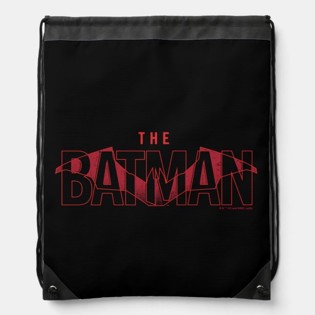 The Batman Bat Overlaid Logo Drawstring Bag (Front)