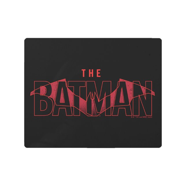 The Batman Bat Overlaid Logo Metal Print (Front)