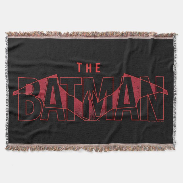 The Batman Bat Overlaid Logo Throw Blanket (Front)