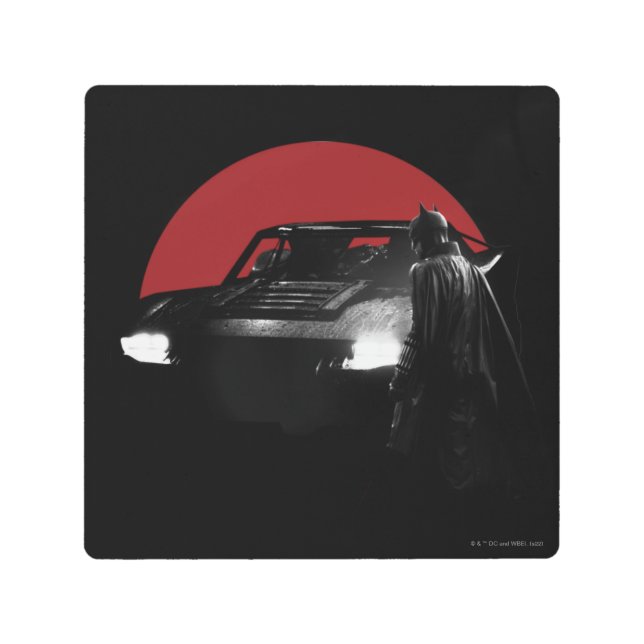 The Batman & Batmobile Graphic Metal Print (Front)
