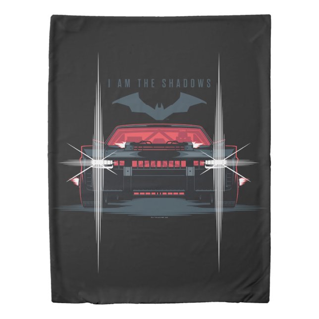 The Batman Batmobile - I Am The Shadows Duvet Cover (Front)