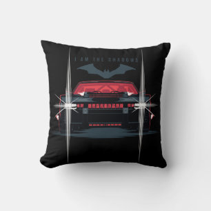 The Batman Batmobile - I Am The Shadows Throw Pillow
