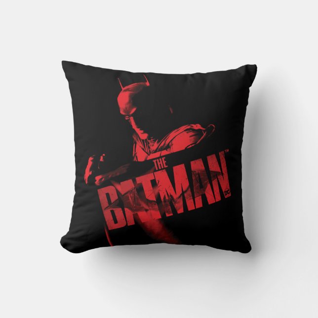 The Batman Cape & Logo Throw Pillow (Front)