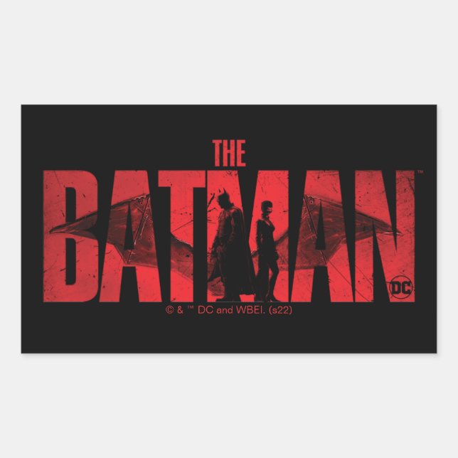 The Batman & Catwoman Logo Rectangular Sticker (Front)
