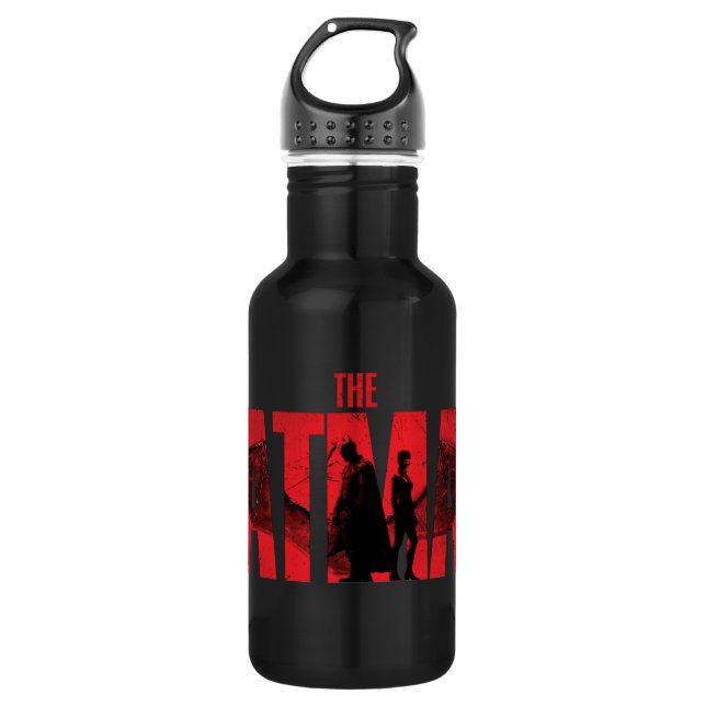 The Batman & Catwoman Logo Stainless Steel Water Bottle (Front)