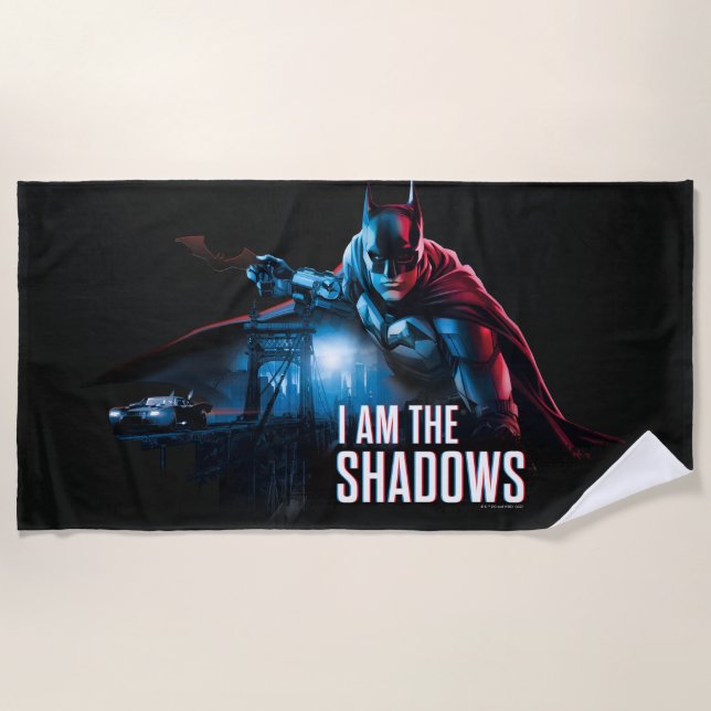 The Batman Character Graphic - I Am The Shadows Beach Towel (Front)