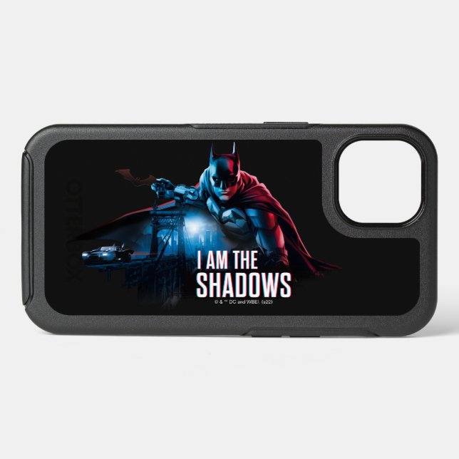 The Batman Character Graphic - I Am The Shadows Otterbox iPhone Case (Back Horizontal)