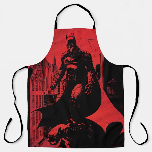 The Batman Comic Book Illustration Apron (Front)
