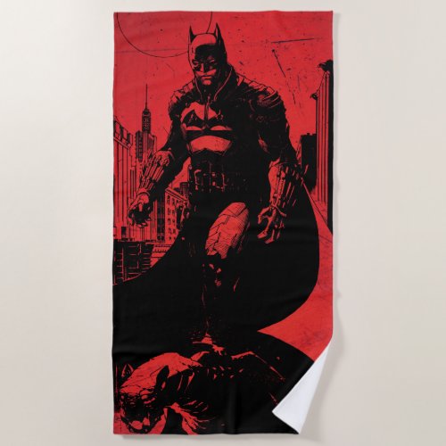 The Batman Comic Book Illustration Beach Towel