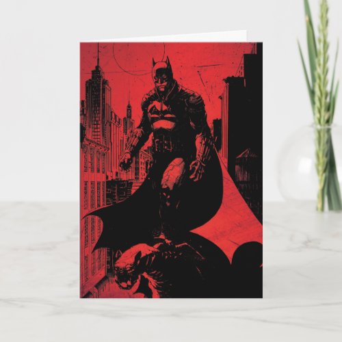 The Batman Comic Book Illustration Card